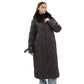 Riley Genuine Fur Trim Down Fill Coat in Black