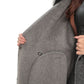 Boston Genuine Silver Fox Cashmere Blend Double-Face Coat in Grey Melange