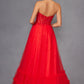Juliet JT2561S Strapless Sweetheart Keyhole Bodice Tulle A-Line Gown