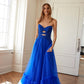 Juliet JT2561S Strapless Sweetheart Keyhole Bodice Tulle A-Line Gown