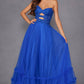 Juliet JT2561S Strapless Sweetheart Keyhole Bodice Tulle A-Line Gown
