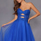 Juliet JT2561S Strapless Sweetheart Keyhole Bodice Tulle A-Line Gown