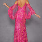 Juliet JT2564U Long Sleeve Cold Shoulder Fitted Sequin Gown