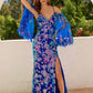 Juliet JT2564U Long Sleeve Cold Shoulder Fitted Sequin Gown
