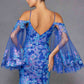 Juliet JT2564U Long Sleeve Cold Shoulder Fitted Sequin Gown