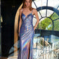 Juliet JT2567U Metallic Fitted Evening Gown