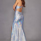 Juliet JT2567U Metallic Fitted Evening Gown