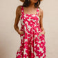 BiBi Floral Prints Tuck Detail Short Overall With Pockets - Farnelli