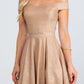 CLEARANCE - La Scala 25759 Short Off the Shoulder Skater Dress Glitter Jacquard (Size S)