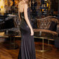 Juliet JT2578H Long Sweetheart Strapless Fitted Metallic Prom Gown