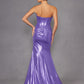 Juliet JT2578H Long Sweetheart Strapless Fitted Metallic Prom Gown
