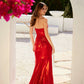 Juliet JT2578H Long Sweetheart Strapless Fitted Metallic Prom Gown