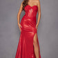 Juliet JT2578H Long Sweetheart Strapless Fitted Metallic Prom Gown