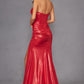 Juliet JT2578H Long Sweetheart Strapless Fitted Metallic Prom Gown