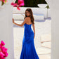 Juliet JT2578H Long Sweetheart Strapless Fitted Metallic Prom Gown