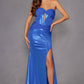 Juliet JT2578H Long Sweetheart Strapless Fitted Metallic Prom Gown