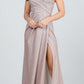 CLEARANCE - La Scala 25854 Off The Shoulder Glittery Jacquard Gathered Gown (Size L)