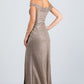CLEARANCE - La Scala 25854 Off The Shoulder Glittery Jacquard Gathered Gown (Size L)