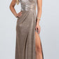 CLEARANCE - La Scala 25854 Off The Shoulder Glittery Jacquard Gathered Gown (Size L)
