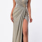CLEARANCE - La Scala 25854 Off The Shoulder Glittery Jacquard Gathered Gown (Size L)