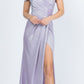 CLEARANCE - La Scala 25854 Off The Shoulder Glittery Jacquard Gathered Gown (Size L)