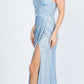 CLEARANCE - La Scala 25854 Off The Shoulder Glittery Jacquard Gathered Gown (Size L)