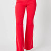 Judy Blue Full Size Hw Tummy Control Garment Dyed Flare Jeans Plus Size - RED