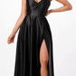 CLEARANCE - La Scala 25895 Open Side Back Spaghetti Tie Stretch Satin Gown (Size XL)