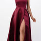 CLEARANCE - La Scala 25895 Open Side Back Spaghetti Tie Stretch Satin Gown (Size XL)