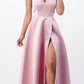 CLEARANCE - La Scala 25895 Open Side Back Spaghetti Tie Stretch Satin Gown (Size XL)