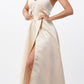 CLEARANCE - La Scala 25895 Open Side Back Spaghetti Tie Stretch Satin Gown (Size XL)
