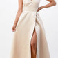CLEARANCE - La Scala 25895 Open Side Back Spaghetti Tie Stretch Satin Gown (Size XL)