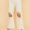 Annie Wear Distressed Raw Hem Jeans - White