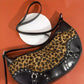 Fame Leopard Print Half Moon Shoulder Bag - Farnelli