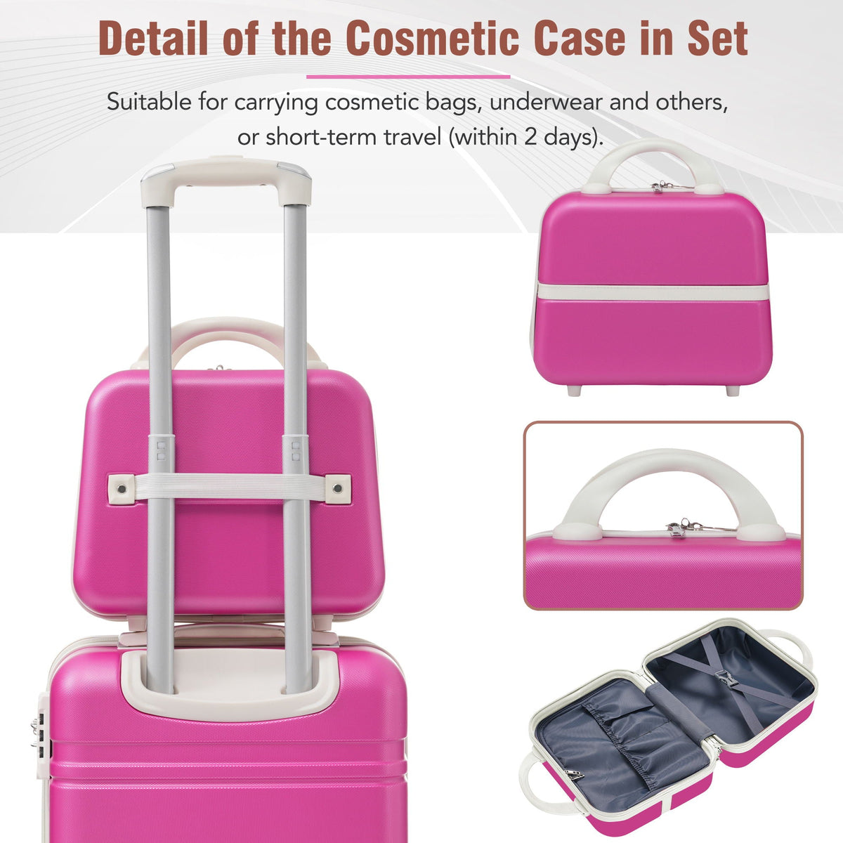 HouseOfZazla 4-piece hardshell luggage set with TSA locks in multiple colors