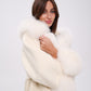 Pre-Order. Re-Stock Ships September 2026. Genuine Polar Fox Fur Wool Hooded Coat