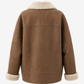 Genuine Shearling Lamb Leather Jacket in Cognac