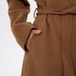 Cambridge Comfort Wraparound Wool Cashmere Coat in Dark Camel