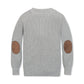 Organic Sweater Henley with Elbow Patches