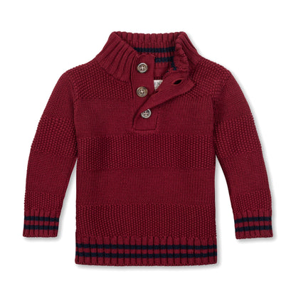 Organic Mock Neck Stripe Sweater