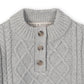 Organic Mock Neck Button Placket Sweater Dress