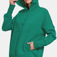 Zenana Half Snap Long Sleeve Hoodie with Kangaroo Pocket - Farnelli
