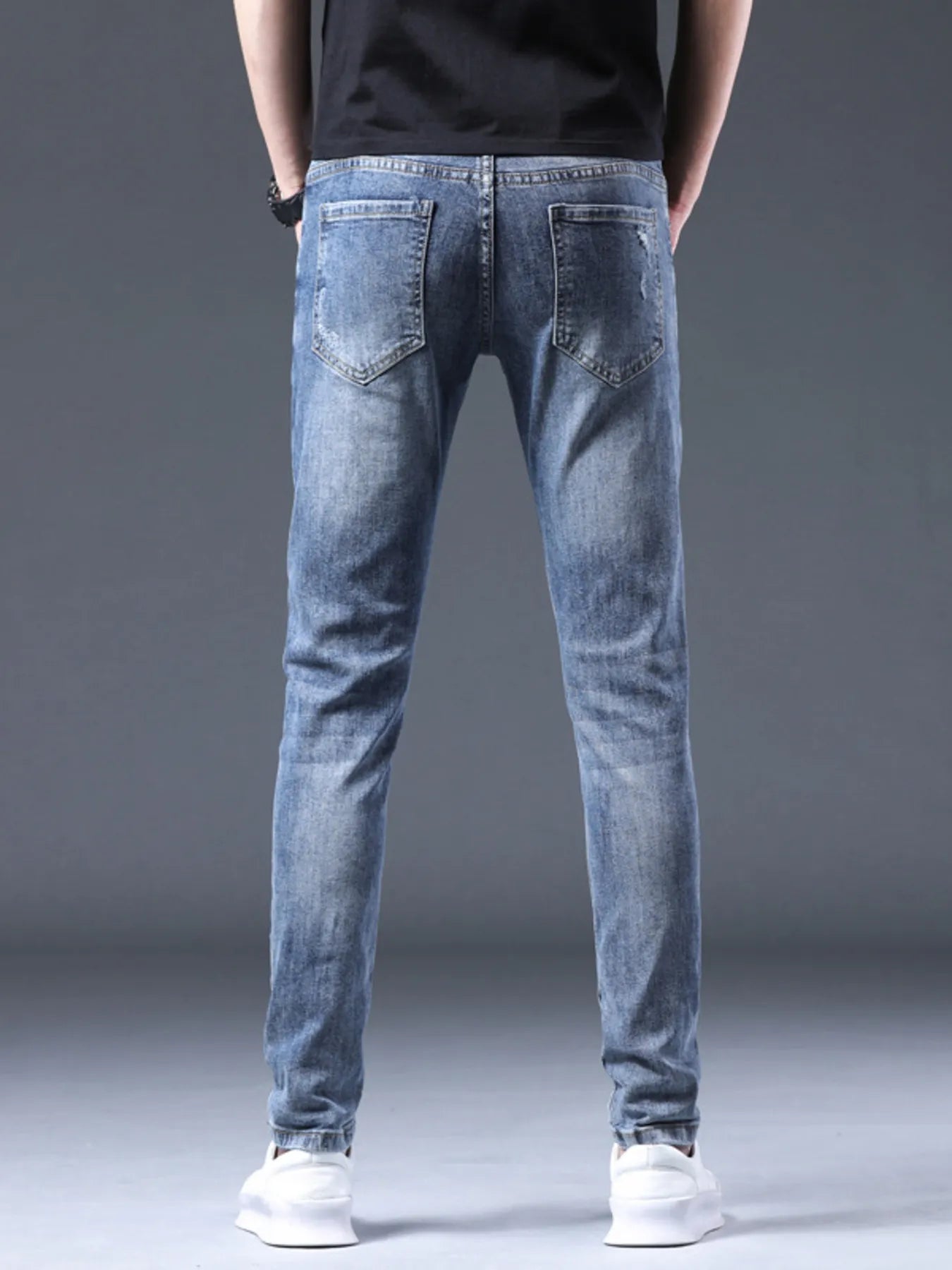 Men's Distressed Slim Fit Ripped Jeans - Farnelli