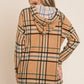 BOMBOM Drawstring Plaid Long Sleeve Hoodie - Farnelli