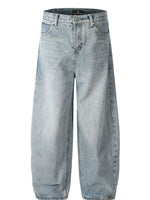 Men's Washed Relaxed Fit Baggy Jeans - Farnelli