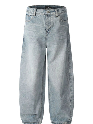 Men's Washed Relaxed Fit Baggy Jeans - Farnelli