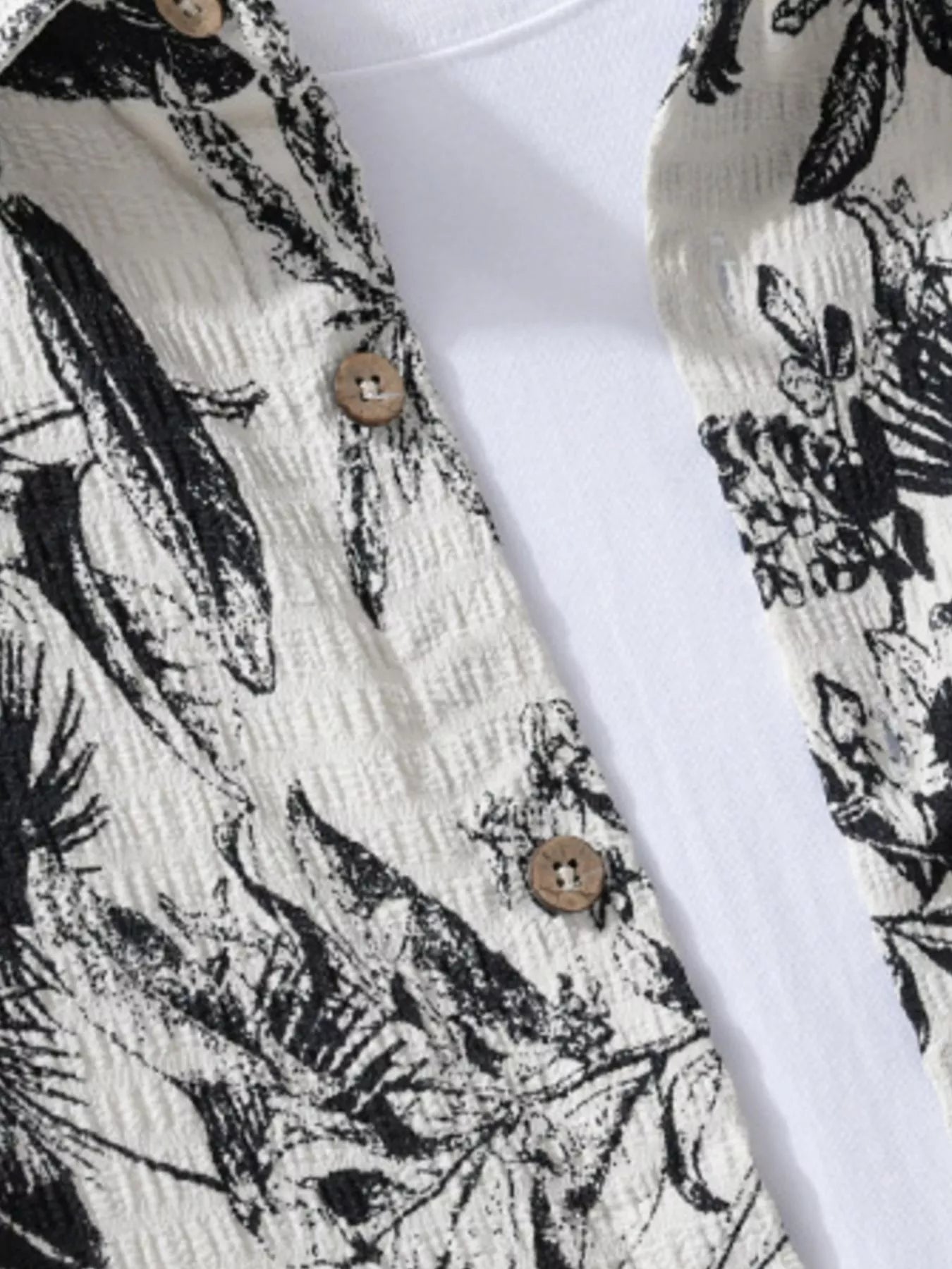 Men's Plus Size Printed Button Up Short Sleeve Shirt - Farnelli