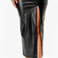 CLEARANCE - La Scala 26019 Mid Length PU leather Pencil Burgundy Skirt (Small) (Copy)