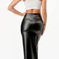 CLEARANCE - La Scala 26019 Mid Length PU leather Pencil Burgundy Skirt (Small) (Copy)