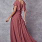 Juliet 261 Flutter Sleeve Formal Dress Cascade Back